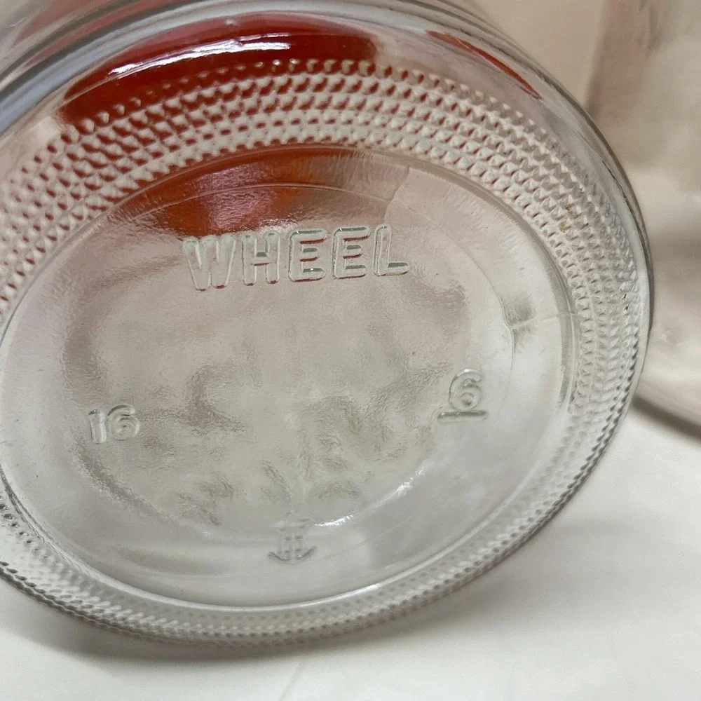Vintage Glass Canisters Orange Lid‎ Tang Anchor Hocking Wharf And Wheel House 7